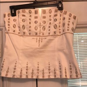 WHBM white bustiers with appliqué